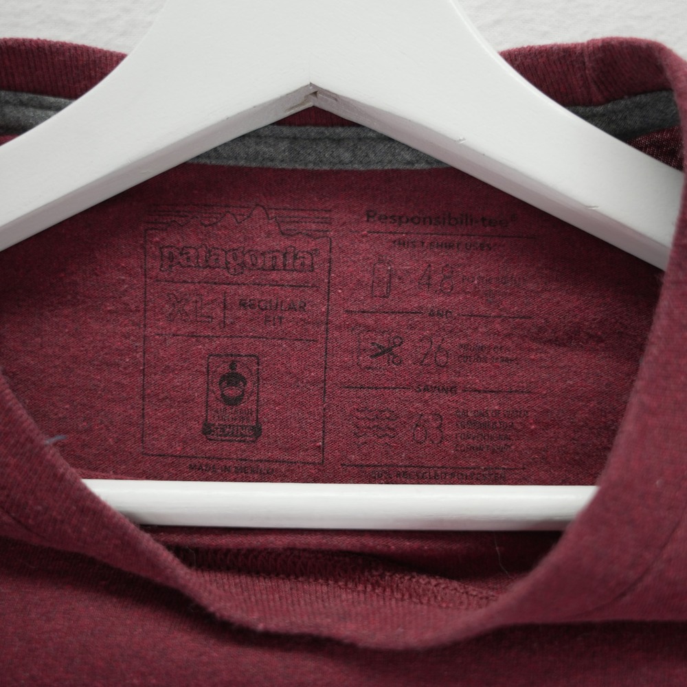 Patagonia Bear Witness Defend Public Lands LS Responsibili-Tee XL Burgundy 38483 - Picture 7 of 12